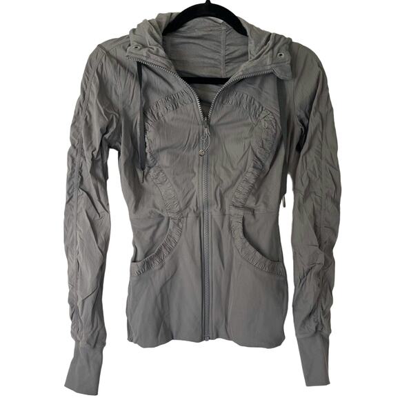 LULULEMON Dance Studio Reversible Hoodie Jacket Full Zip Gray Color Size 4 - Picture 3 of 10